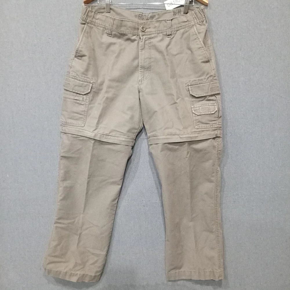 RedHead The Versatile Convertible Cargo Pants Men 36x30 Tan Canvas Zip Off